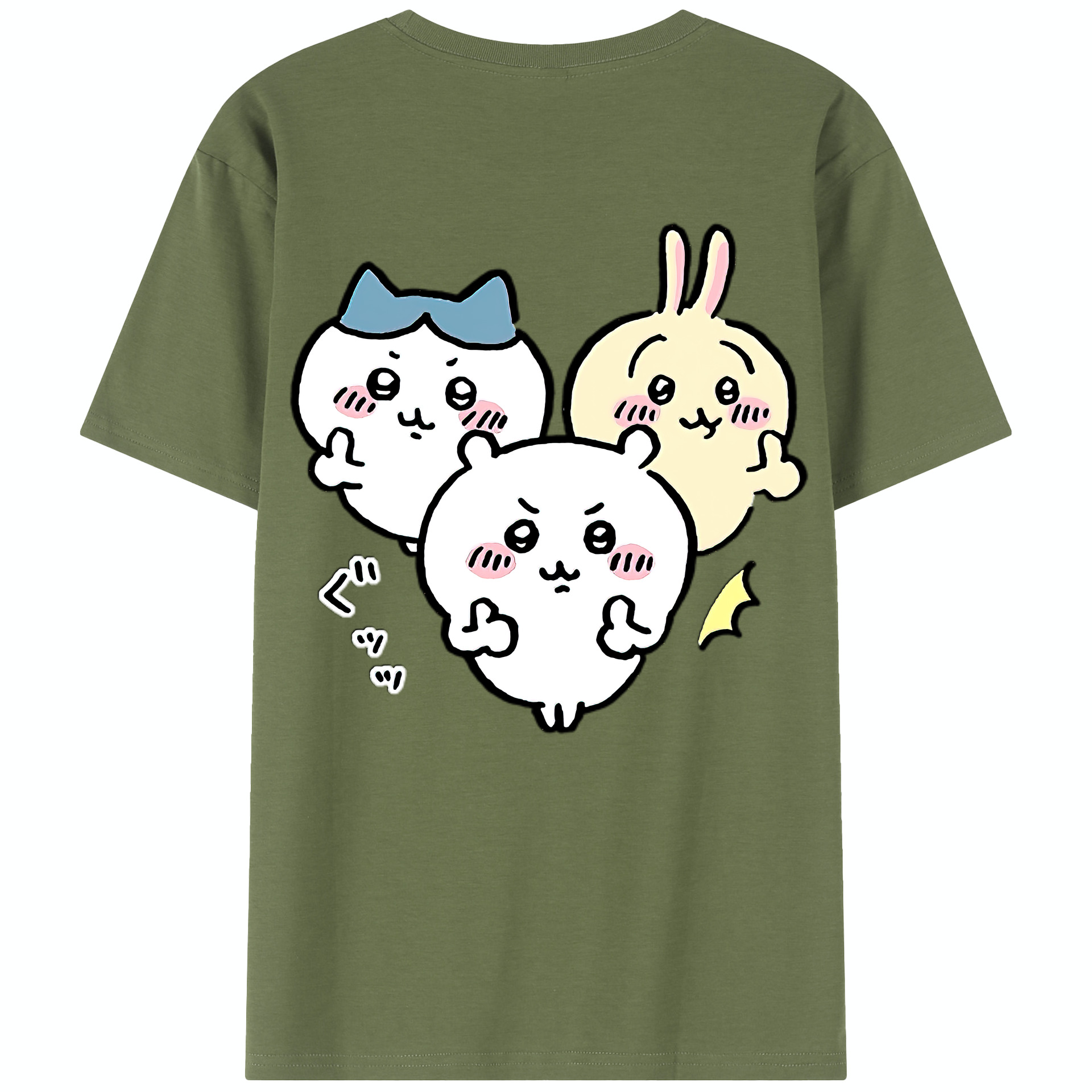 （画像用） ちいかわ うさぎ Chii-kawa usagi 綿100％半袖Tシャツ（背面プリント）